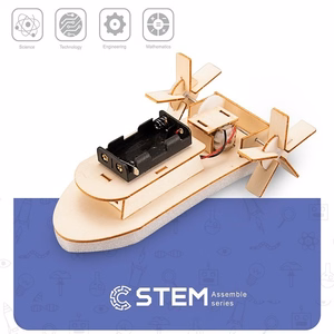 Деревянный конструктор Пароход с колёсами, развивающая STEM-игрушка