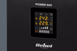 Rebel POWER-500 wall-mounted emergency power supply, pure sine wave inverter with charging, 12 V / 230 V, 500 VA / 300 W