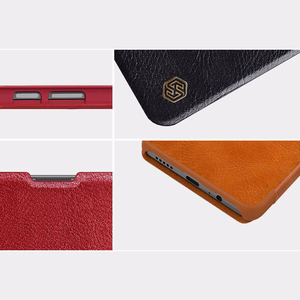 Nillkin Qin dėklas telefonui Xiaomi Redmi Note 11 Pro+ (Kinija) / Redmi Note 11 Pro (Kinija) / Mi11i HyperCharge apsauginis kameros dėklas su stovu rudas