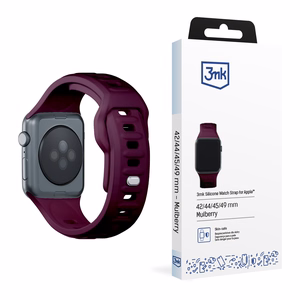 Силиконовый ремешок 3mk для Apple Watch, 42/44/45/46/49 mm, Mulberry, большой размер