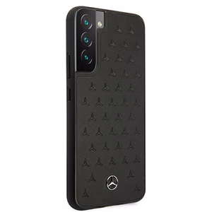 Mercedes Leather Stars Pattern Case for Samsung Galaxy S22+ - Black