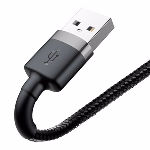 Кабель Baseus Cafule USB Lightning 2,4A 1м (серо-чёрный)