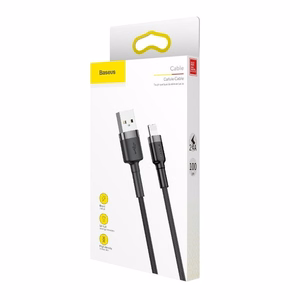 Кабель Baseus Cafule USB Lightning 2,4A 1м (серо-чёрный)