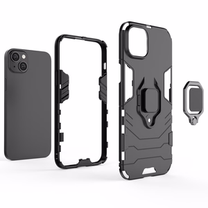 Ring Armor dėklas telefonui iPhone 14 Pro šarvuotas dangtelis su magnetiniu laikikliu ir žiedu juodas