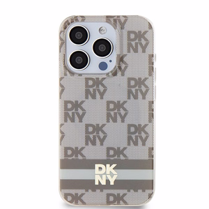 DKNY IML languotas mono raštas ir spausdintos juostelės Magnetinis dėklas iPhone 15 Pro Max - smėlinė