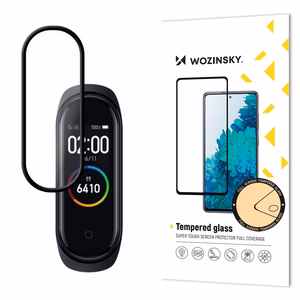 LCD apsauginis stikliukas "Wozinsky 5D Full Glue" Xiaomi Mi Band 4/Mi Band 3 juodas
