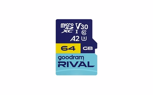 GOODRAM microSDXC 64GB V30 A2 UHS I U3 RIVAL + adapteris