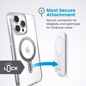 Speck Everywhere Mount + ClickLock magnetinis telefono laikiklis, suderinamas su MagSafe, „Chantilly White / Serene Silver“ spalvos