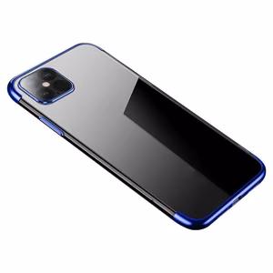 Skaidrus spalvotas gelinis TPU dėklas telefonui su metaliniu rėmeliu Samsung Galaxy A33 5G, mėlynas