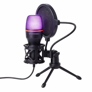 Wozinsky Studio Gaming USB Computer Microphone with RGB Stand - Black