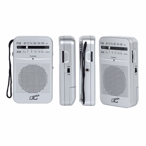 LTC portable pocket radio LEGA, AM/FM, mini jack, sidabrinis