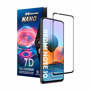 Crong 7D Nano Flexible Glass 9H visą ekraną dengiantis hibridinis apsauginis stiklas, skirtas Xiaomi Redmi Note 10 5G