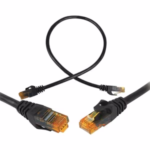 CAT6e UTP tinklo patchcord laidas 8P8C juodas 0,5m