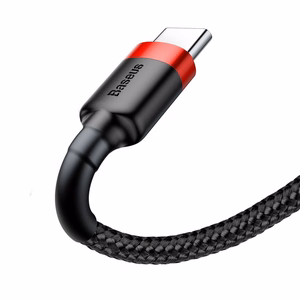 Baseus Cafule Cable patvarus nailoninis kabelis USB / USB-C QC3.0 2A 3M juodas-raudonas (CATKLF-U91)
