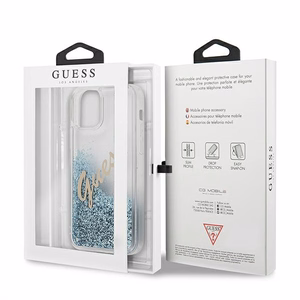 Guess GUHCP12SGLVSBL iPhone 12 mini 5.4" синий/синий жёсткий чехол Glitter Vintage Script