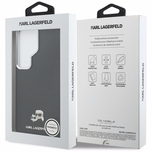 Karl Lagerfeld чехол Saffiano KC Metal Logo MagSafe Samsung Galaxy S26 Ultra черный
