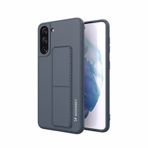 Wozinsky Kickstand Case silikoninis dėklas su stovu Samsung Galaxy S21+ 5G tamsiai mėlynas