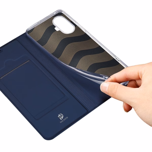 Dux Ducis Skin Pro dėklas Realme 10 Pro lankstus dangtelis kortų piniginė stovas - mėlynas