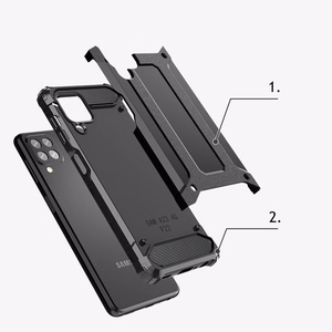 Dėklas telefonui Samsung Galaxy A22 4G hibridinis tvirtas dėklas mėlynas