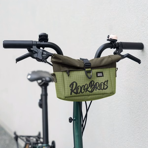 Rockbros W020 dviejų paskirčių priekinis krepšys dviračiui ir nešiojimui ant peties – žalias