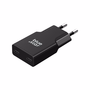 Blue Star Slim GaN TFK-SC-30WCC 30W 2x USB-C QC 4.0 / PD 3A įkroviklis, juodas