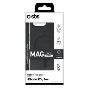 SBS Instinct dėklas iPhone 16e / 17e - juodas