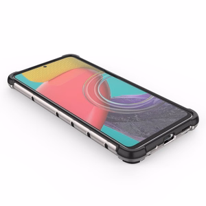 Honeycomb case armored cover with a gel frame for Samsung Galaxy M53 5G black