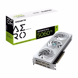 GIGABYTE GeForce RTX 5060 Ti AERO OC 16G Vaizdo plokštė - 16GB GDDR7, 128bit, PCI-E 5.0, 2647MHz Core Clock, 3 x DisplayPort, 1 x HDMI, GV-N506TAERO OC-16GD