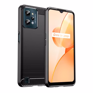 Carbon dėklas telefonui Realme C31 lankstus silikoninis anglies dėklas juodas