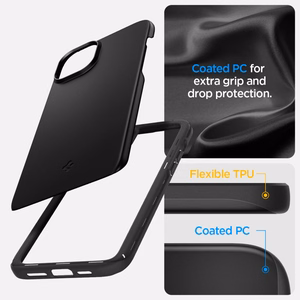 Spigen Thin Fit dėklas telefonui iPhone 15 Plus - juodas