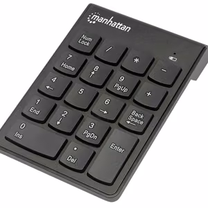 Manhattan Цифровая клавиатура беспроводная 2.4 ГГц USB-A 18 клавиш чёрная мембранная включены батарейки AAA радиус 10 м