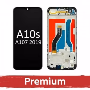 LCD-дисплей совместимый с Samsung A107 A10s чёрный с рамкой OEM