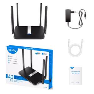 Cudy LT500 belaidis maršrutizatorius Fast Ethernet dviejų dažnių (2.4 GHz / 5 GHz) 4G juodas