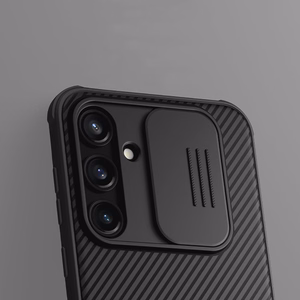 Nillkin CamShield Pro dėklas Samsung Galaxy A55 su kameros dangteliu - juodas