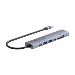 UNITEK USB-C 7-in-1 šakotuvas PD 100W HDMI 2.0 su įjungimo/išjungimo jungikliu