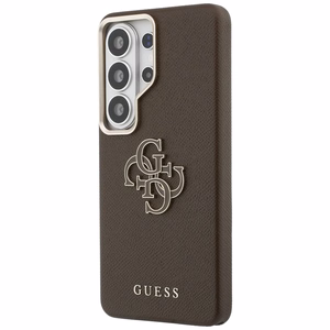 Guess Grained Big 4G Metal Logo Чехол для Samsung Galaxy S26 Ultra - коричневый