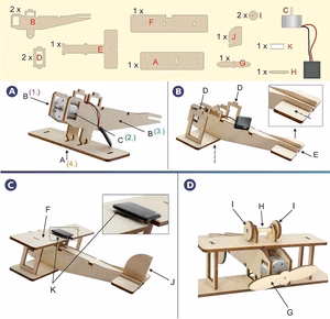 Solar Powered Toy "Biplane Flying Star"