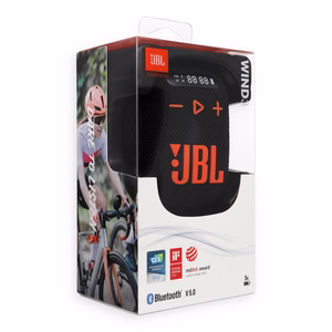Belaidis garsiakalbis JBL Wind 3 su vairo laikikliu juodas ir oranžinis
