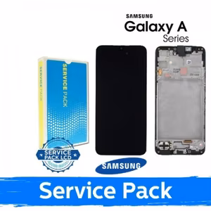 LCD ekranas skirtas Samsung A165 A16 4G juodas su rėmeliu (Service Pack)