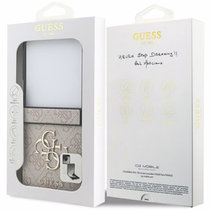 Guess Didelis 4G logotipo klasikinis dėklas Samsung Galaxy Z Flip 7 - rožinis