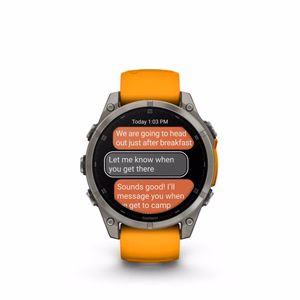 Išmanusis laikrodis Garmin Fenix 8 Sapphire oranžinis