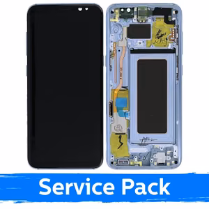 LCD ekranas suderinamas su Samsung G950 S8 su rėmeliu / Coral Blue / (Service Pack)