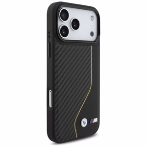 BMW M Carbon Line & Logo Magnetinis dėklas telefonui iPhone 17 Pro Max - geltonas