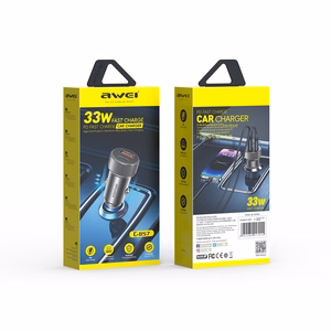 Automobilinis įkroviklis Awei C-857 33W USB-C/USB-A juodas
