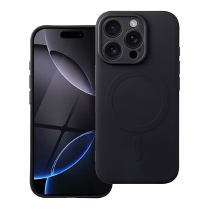 Dėklas Silicone Mag Cover (MagSafe) skirtas iPhone 16 Pro juodas