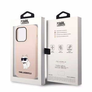 Karl Lagerfeld Silicone Choupette dėklas telefonui iPhone 14 Pro Max - rožinis