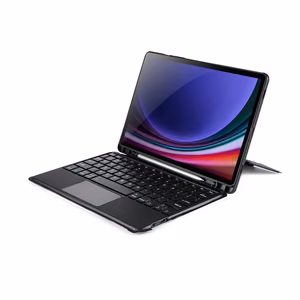 DUX DUCIS dėklas DK sulankstomas su belaidžiu klaviatūra SAMSUNG Tab S9/S9FE/S10FE juodas