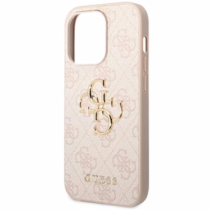 Guess GUHCP14X4GMGPI iPhone 14 Pro Max 6.7" розовый/розовый жесткий чехол 4G Большой металлический логотип