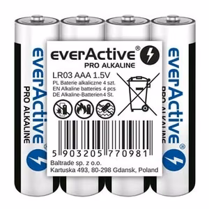 Šarminės baterijos AAA / LR03 everActive Pro - dėklas 4 vnt.