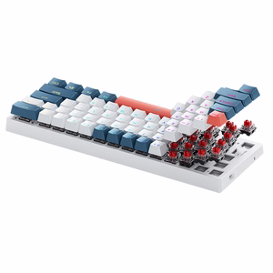 Machenike K500-B61 Laidinė mechaninė žaidimų klaviatūra su apšvietimu, Red Switch - baltas ir mėlynas